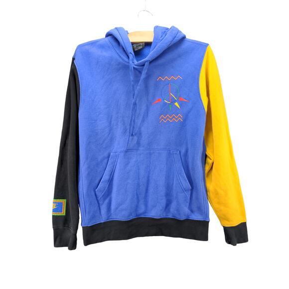 Nike Urban Jungle Gym Color Block Blue Yellow Hoodie Sz S 336328-46b 21.5W 26.5L - Picture 1 of 10